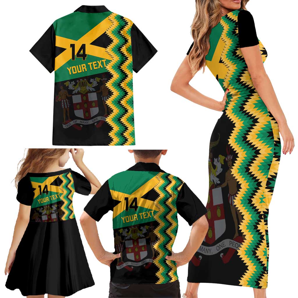 Custom Jamaica Football Family Matching Short Sleeve Bodycon Dress and Hawaiian Shirt Go Reggae Boyz - Wonder Print Shop
