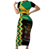Custom Jamaica Football Family Matching Short Sleeve Bodycon Dress and Hawaiian Shirt Go Reggae Boyz - Wonder Print Shop