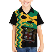 Custom Jamaica Football Family Matching Short Sleeve Bodycon Dress and Hawaiian Shirt Go Reggae Boyz - Wonder Print Shop