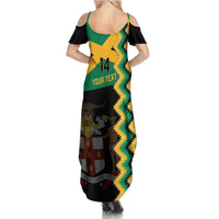 Custom Jamaica Football Family Matching Summer Maxi Dress and Hawaiian Shirt Go Reggae Boyz - Wonder Print Shop