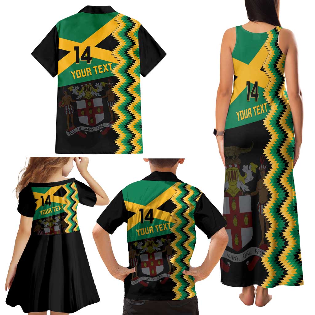 Custom Jamaica Football Family Matching Tank Maxi Dress and Hawaiian Shirt Go Reggae Boyz - Wonder Print Shop