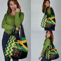 Custom Jamaica Football Grocery Bag Go Reggae Boyz - Wonder Print Shop