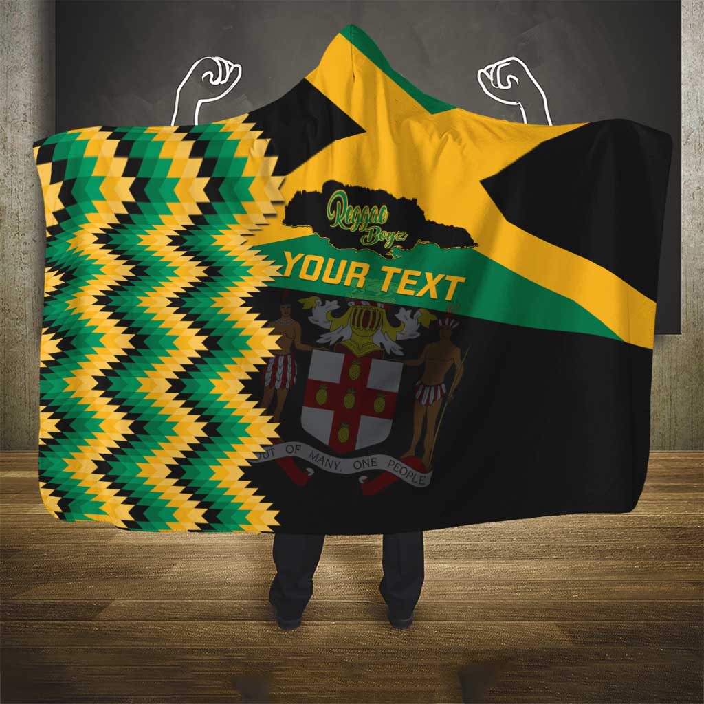 Custom Jamaica Football Hooded Blanket Go Reggae Boyz - Wonder Print Shop