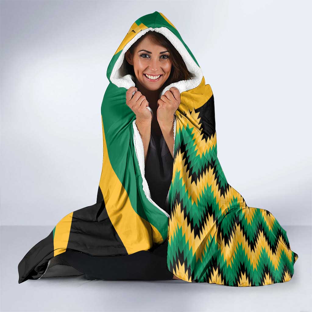 Custom Jamaica Football Hooded Blanket Go Reggae Boyz - Wonder Print Shop