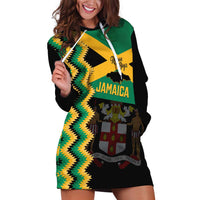 Custom Jamaica Football Hoodie Dress Go Reggae Boyz - Wonder Print Shop