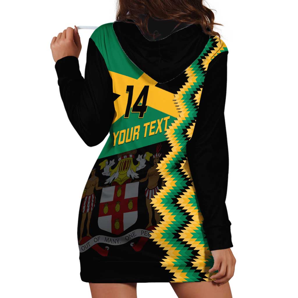 Custom Jamaica Football Hoodie Dress Go Reggae Boyz - Wonder Print Shop