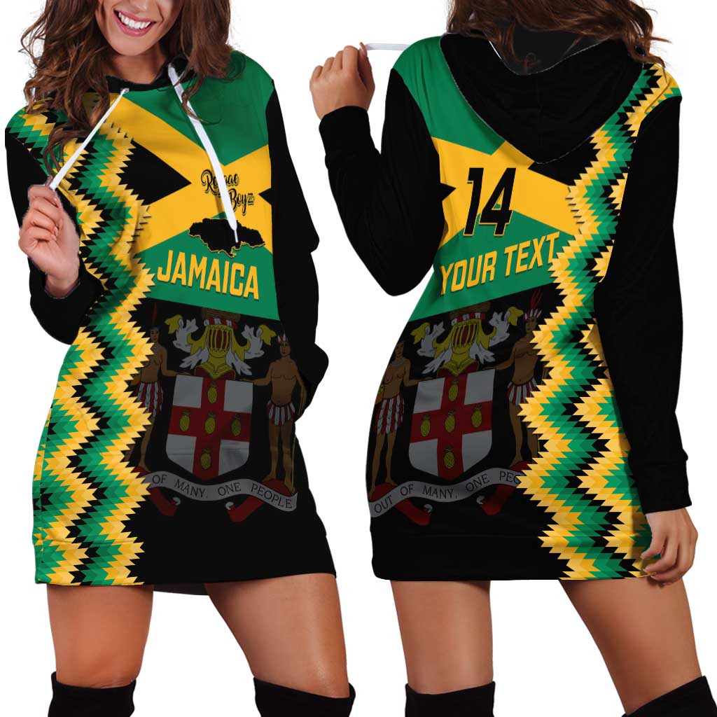 Custom Jamaica Football Hoodie Dress Go Reggae Boyz - Wonder Print Shop