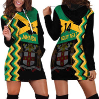 Custom Jamaica Football Hoodie Dress Go Reggae Boyz - Wonder Print Shop