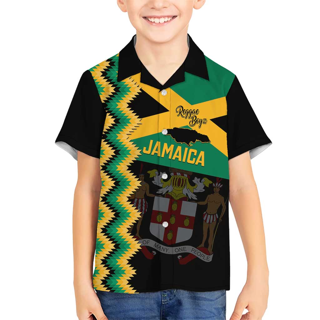 Custom Jamaica Football Kid Hawaiian Shirt Go Reggae Boyz - Wonder Print Shop