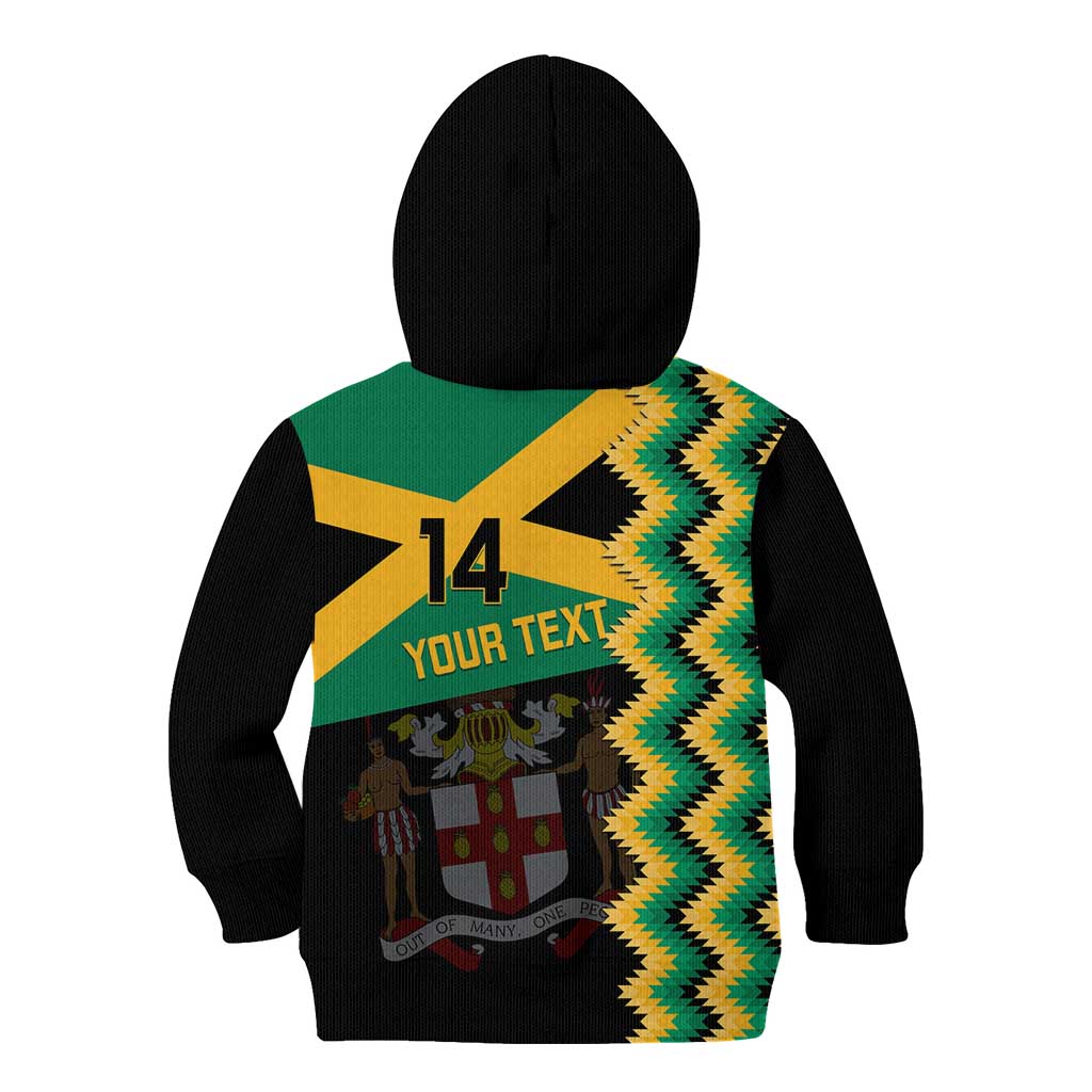 Custom Jamaica Football Kid Hoodie Go Reggae Boyz - Wonder Print Shop