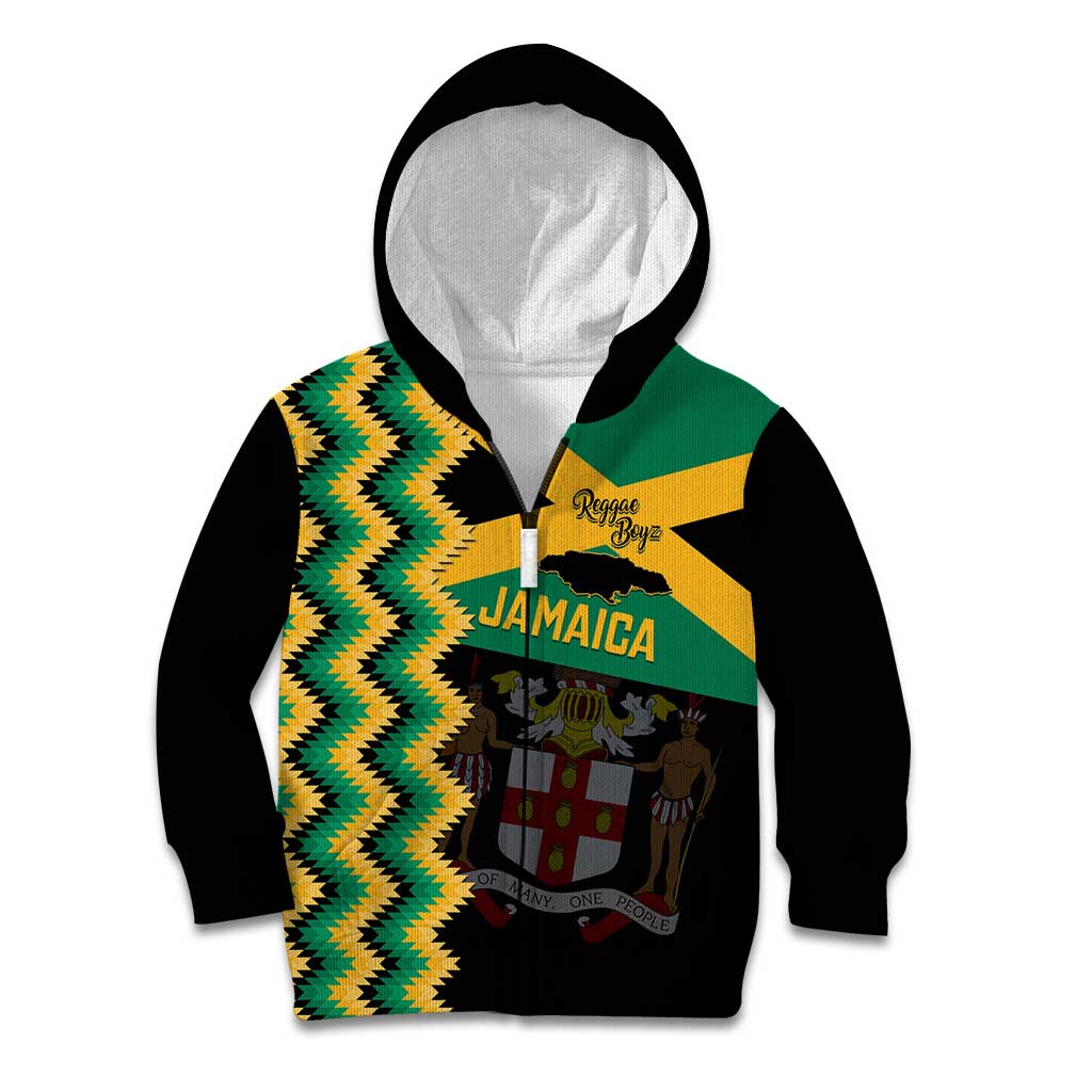 Custom Jamaica Football Kid Hoodie Go Reggae Boyz - Wonder Print Shop