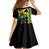 Custom Jamaica Football Kid Short Sleeve Dress Go Reggae Boyz - Wonder Print Shop