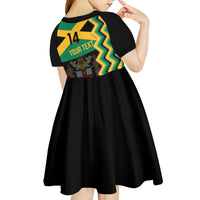 Custom Jamaica Football Kid Short Sleeve Dress Go Reggae Boyz - Wonder Print Shop