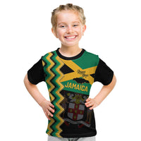 Custom Jamaica Football Kid T Shirt Go Reggae Boyz - Wonder Print Shop