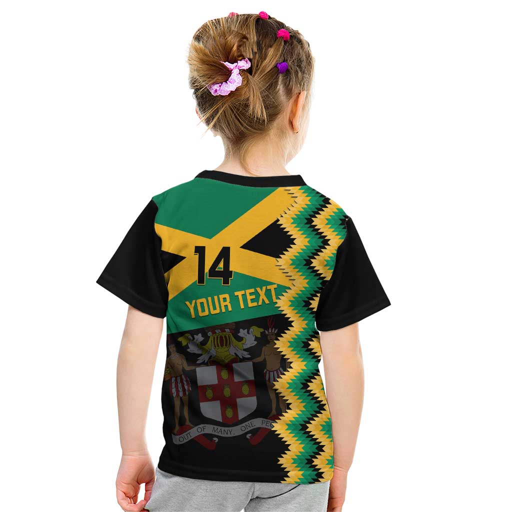 Custom Jamaica Football Kid T Shirt Go Reggae Boyz - Wonder Print Shop