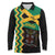 Custom Jamaica Football Long Sleeve Polo Shirt Go Reggae Boyz - Wonder Print Shop