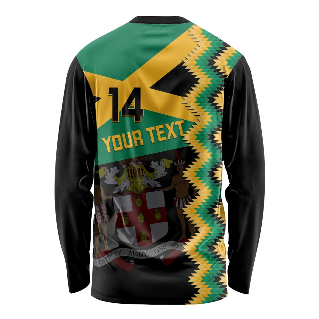 Custom Jamaica Football Long Sleeve Shirt Go Reggae Boyz - Wonder Print Shop
