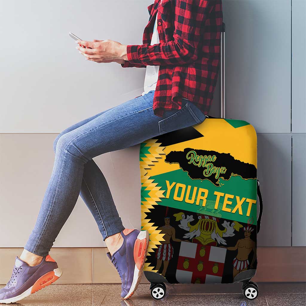 Custom Jamaica Football Luggage Cover Go Reggae Boyz - Wonder Print Shop