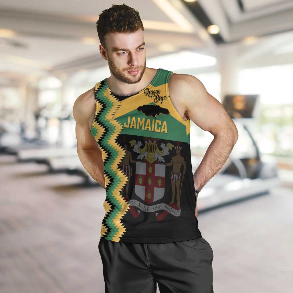 Custom Jamaica Football Men Tank Top Go Reggae Boyz - Wonder Print Shop