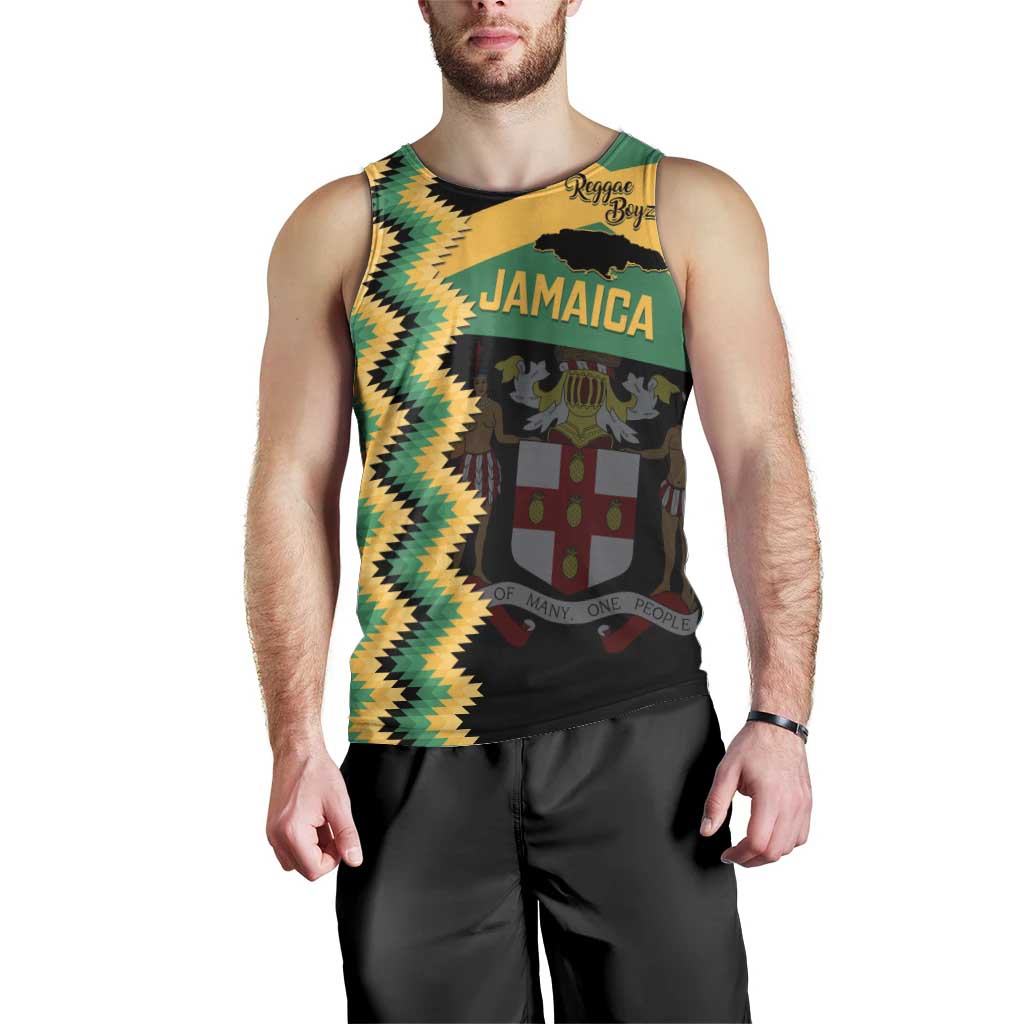 Custom Jamaica Football Men Tank Top Go Reggae Boyz - Wonder Print Shop