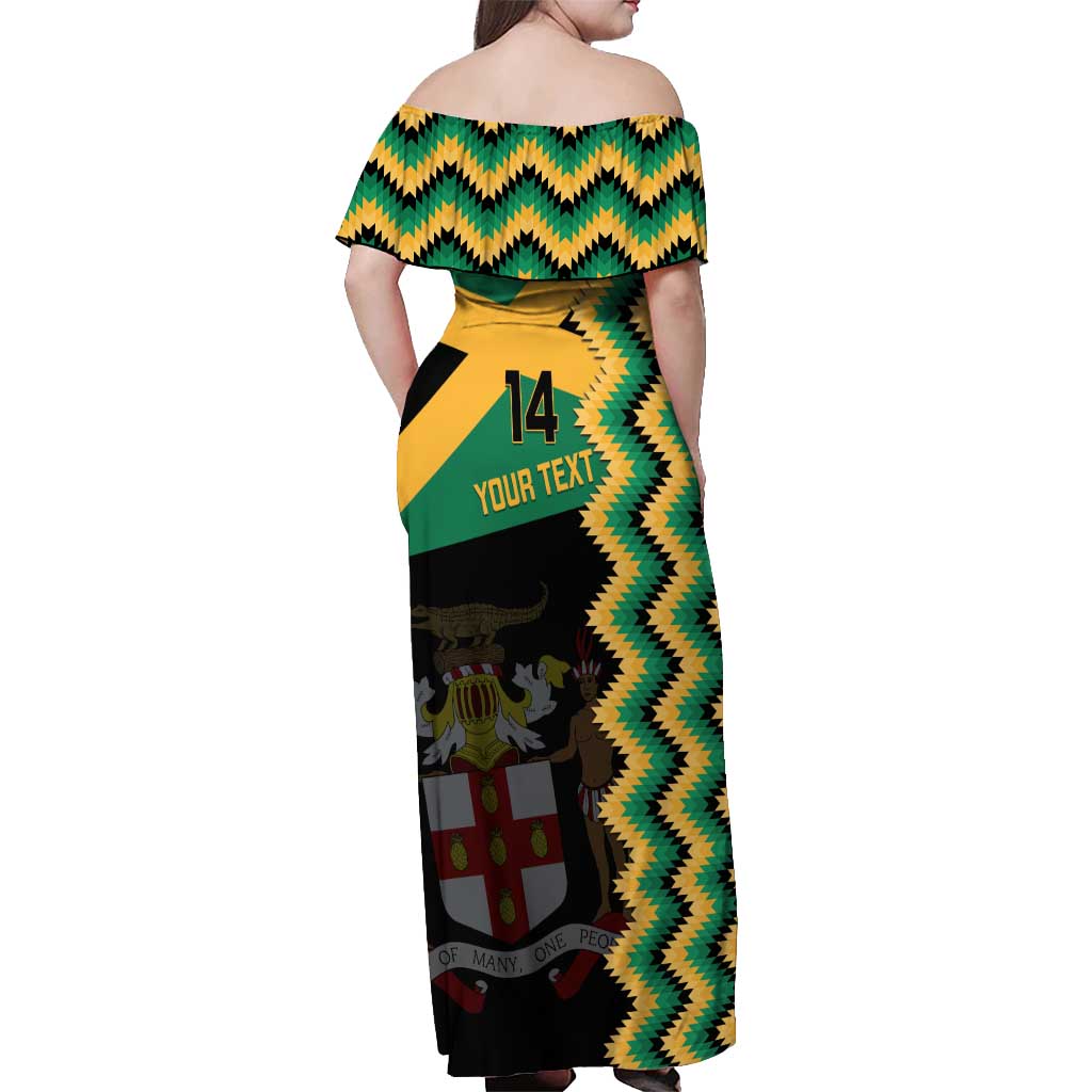Custom Jamaica Football Off Shoulder Maxi Dress Go Reggae Boyz - Wonder Print Shop
