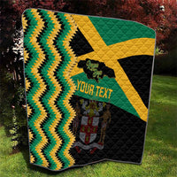 Custom Jamaica Football Quilt Go Reggae Boyz - Wonder Print Shop