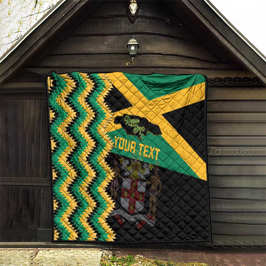 Custom Jamaica Football Quilt Go Reggae Boyz - Wonder Print Shop