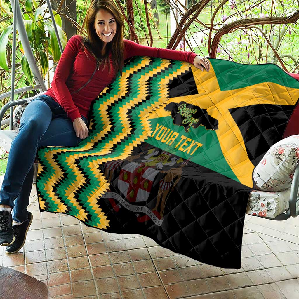 Custom Jamaica Football Quilt Go Reggae Boyz - Wonder Print Shop