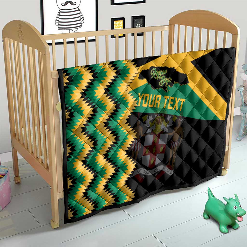 Custom Jamaica Football Quilt Go Reggae Boyz - Wonder Print Shop