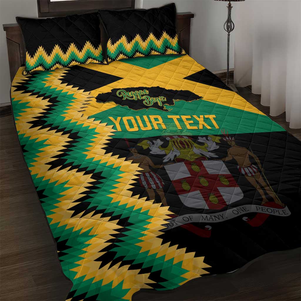 Custom Jamaica Football Quilt Bed Set Go Reggae Boyz - Wonder Print Shop