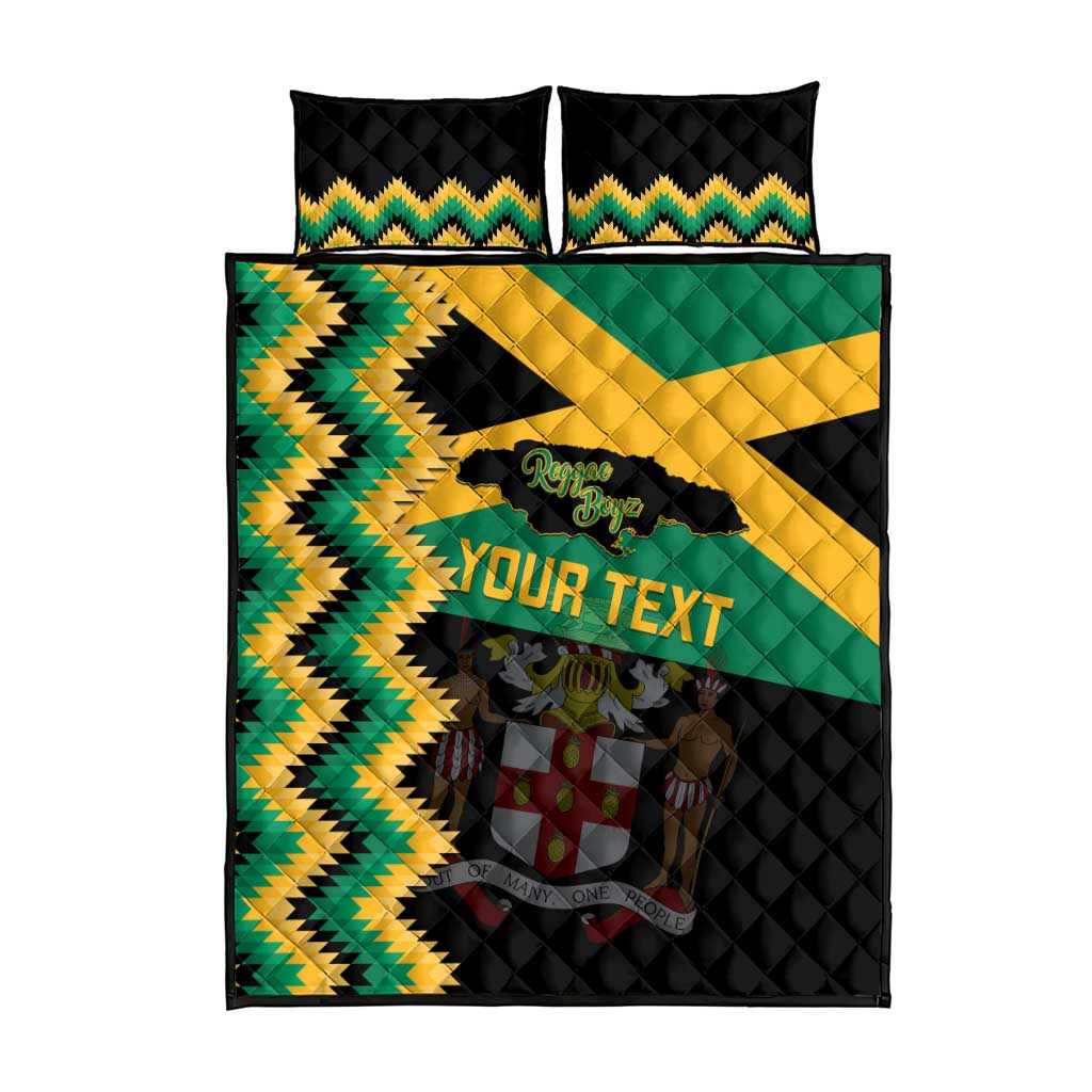 Custom Jamaica Football Quilt Bed Set Go Reggae Boyz - Wonder Print Shop