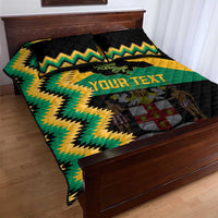Custom Jamaica Football Quilt Bed Set Go Reggae Boyz - Wonder Print Shop