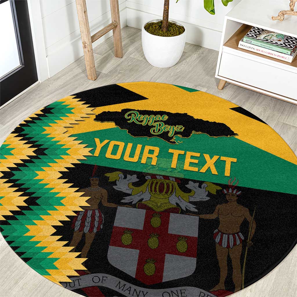 Custom Jamaica Football Round Carpet Go Reggae Boyz - Wonder Print Shop