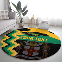 Custom Jamaica Football Round Carpet Go Reggae Boyz - Wonder Print Shop