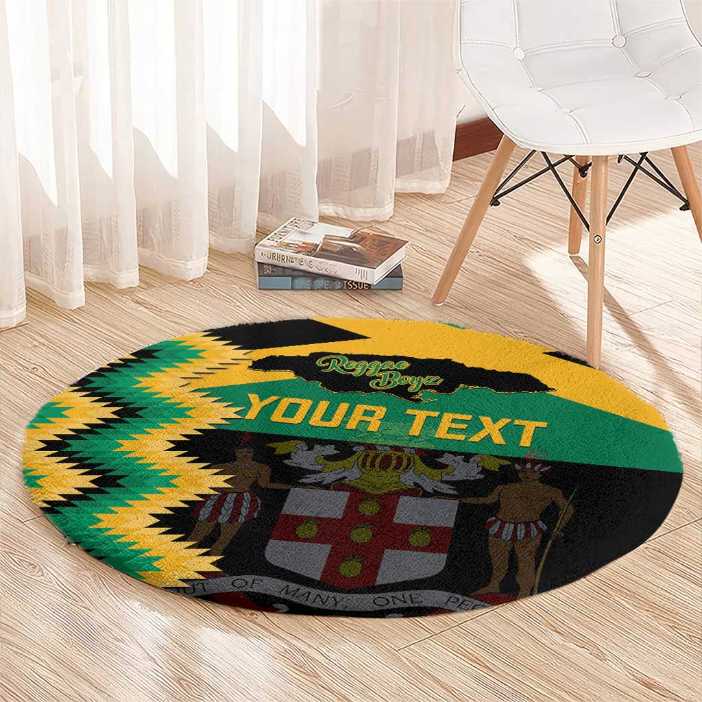 Custom Jamaica Football Round Carpet Go Reggae Boyz - Wonder Print Shop