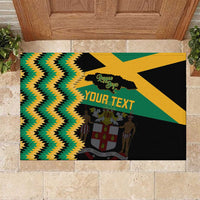 Custom Jamaica Football Rubber Doormat Go Reggae Boyz - Wonder Print Shop