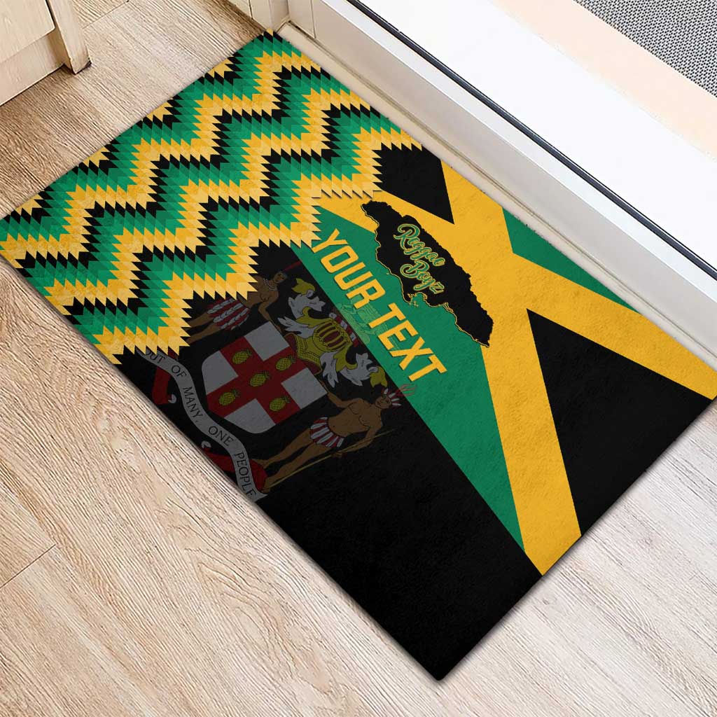 Custom Jamaica Football Rubber Doormat Go Reggae Boyz - Wonder Print Shop