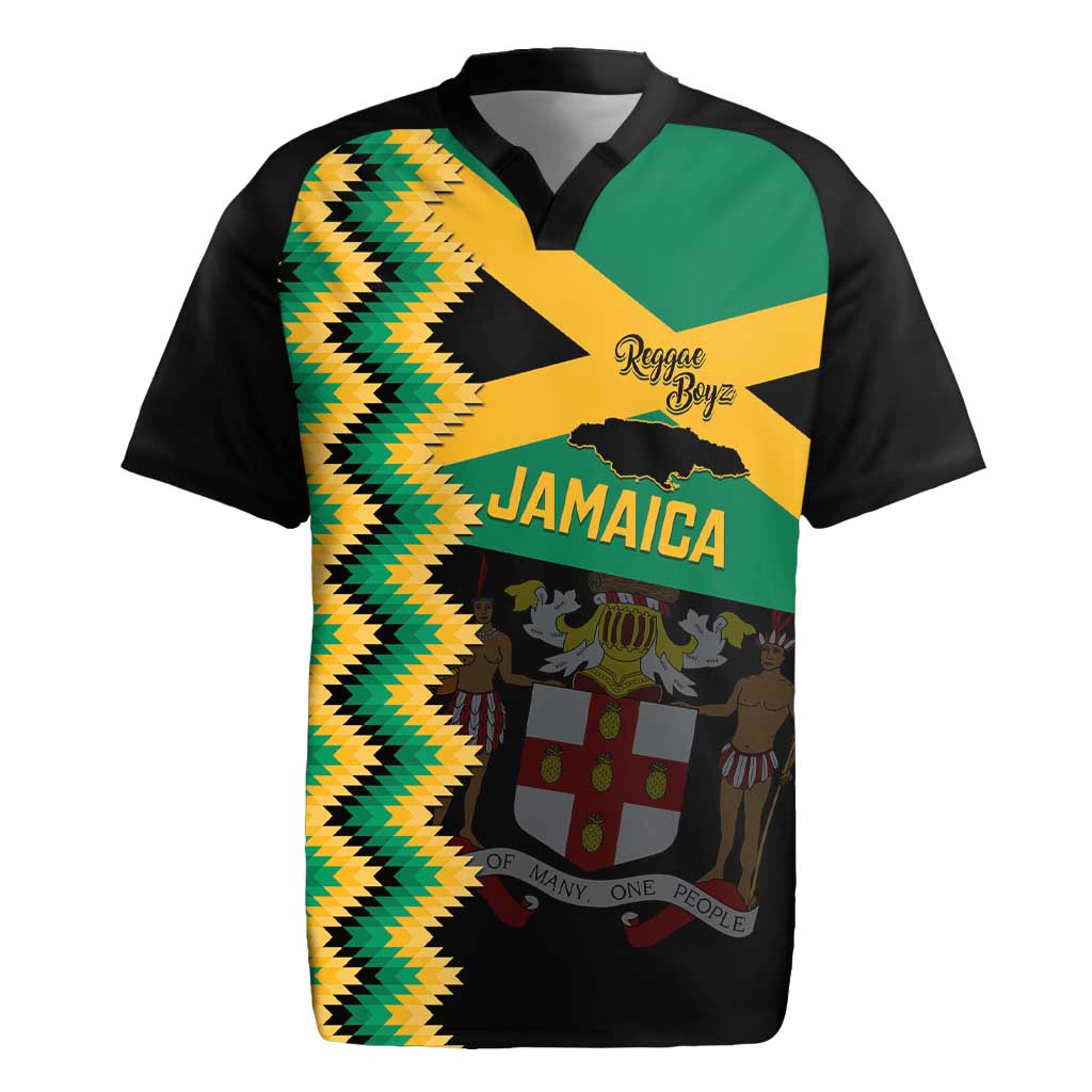 Custom Jamaica Football Rugby Jersey Go Reggae Boyz - Wonder Print Shop