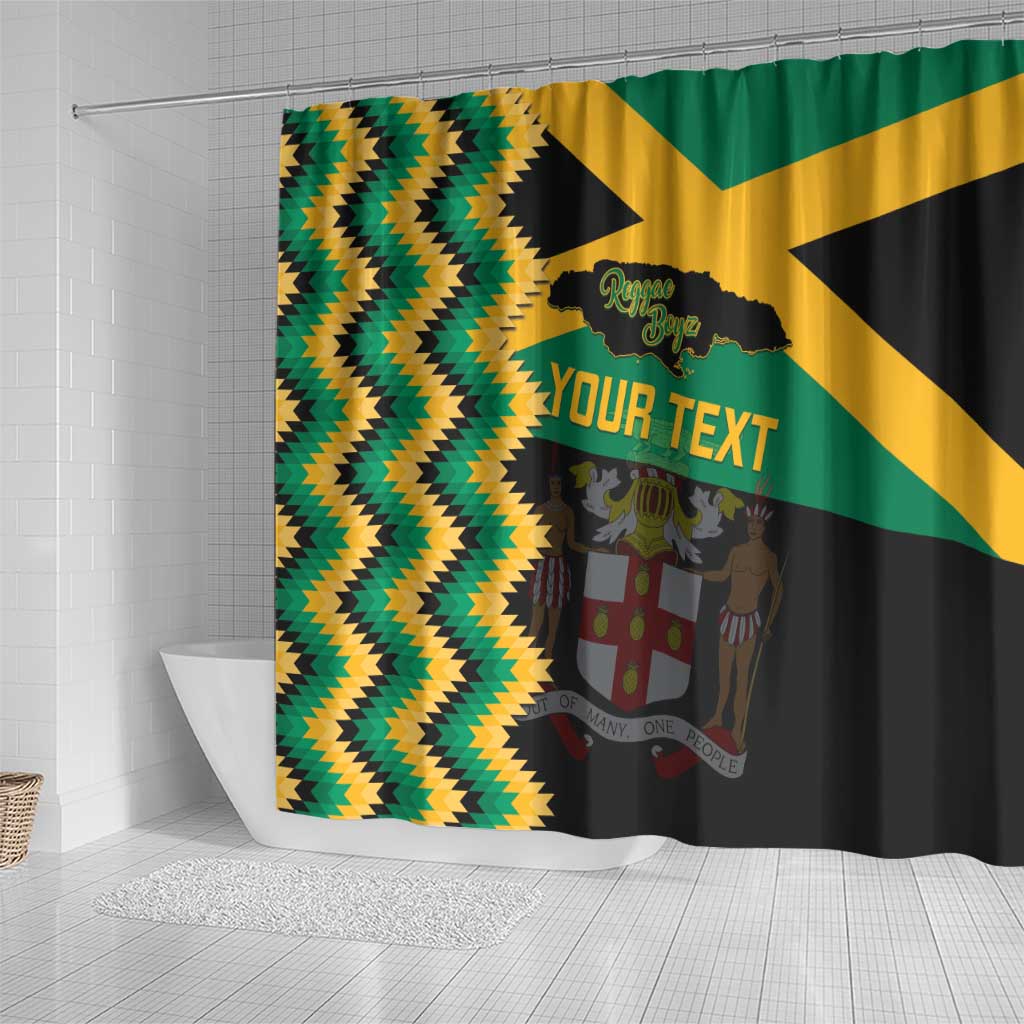 Custom Jamaica Football Shower Curtain Go Reggae Boyz - Wonder Print Shop
