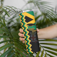 Custom Jamaica Football Skinny Tumbler Go Reggae Boyz - Wonder Print Shop