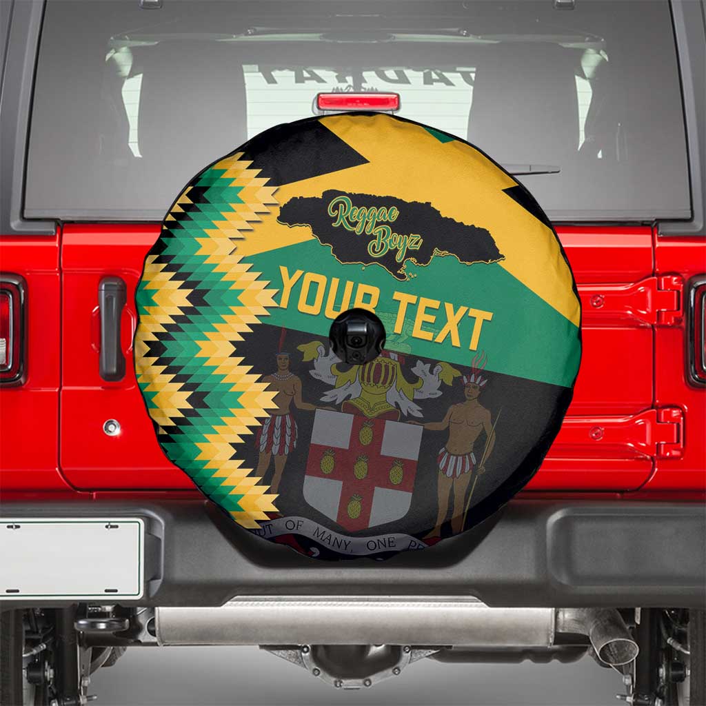 Custom Jamaica Football Spare Tire Cover Go Reggae Boyz - Wonder Print Shop