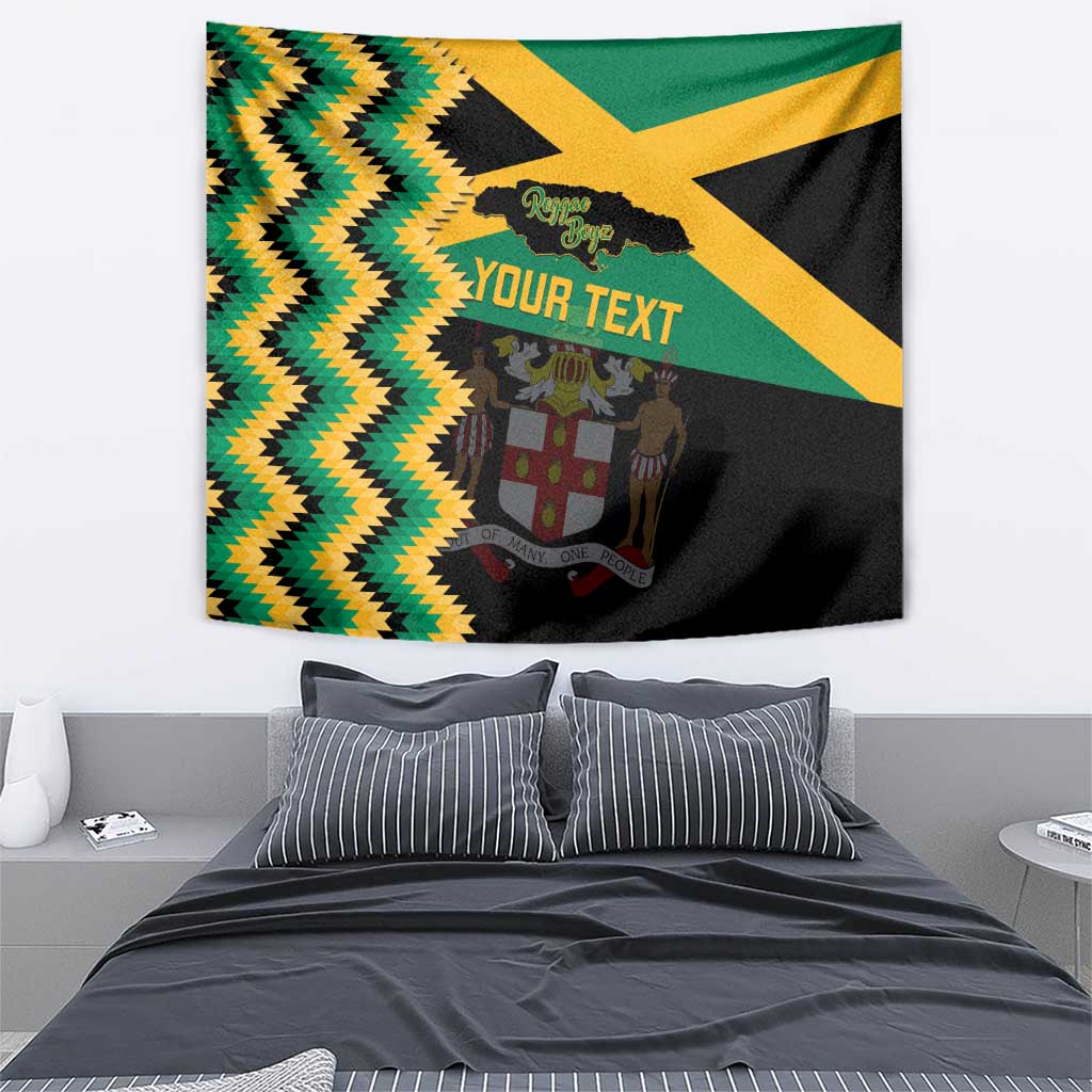 Custom Jamaica Football Tapestry Go Reggae Boyz - Wonder Print Shop