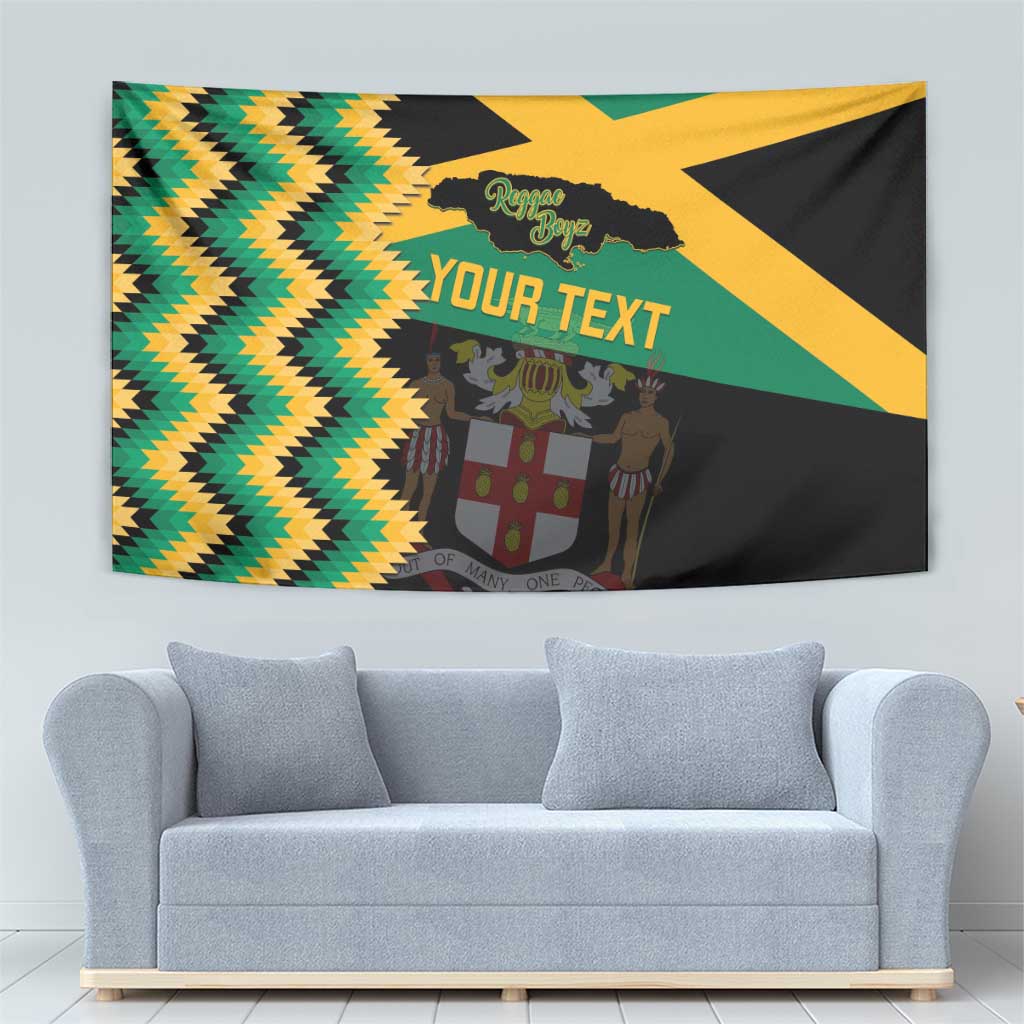 Custom Jamaica Football Tapestry Go Reggae Boyz - Wonder Print Shop