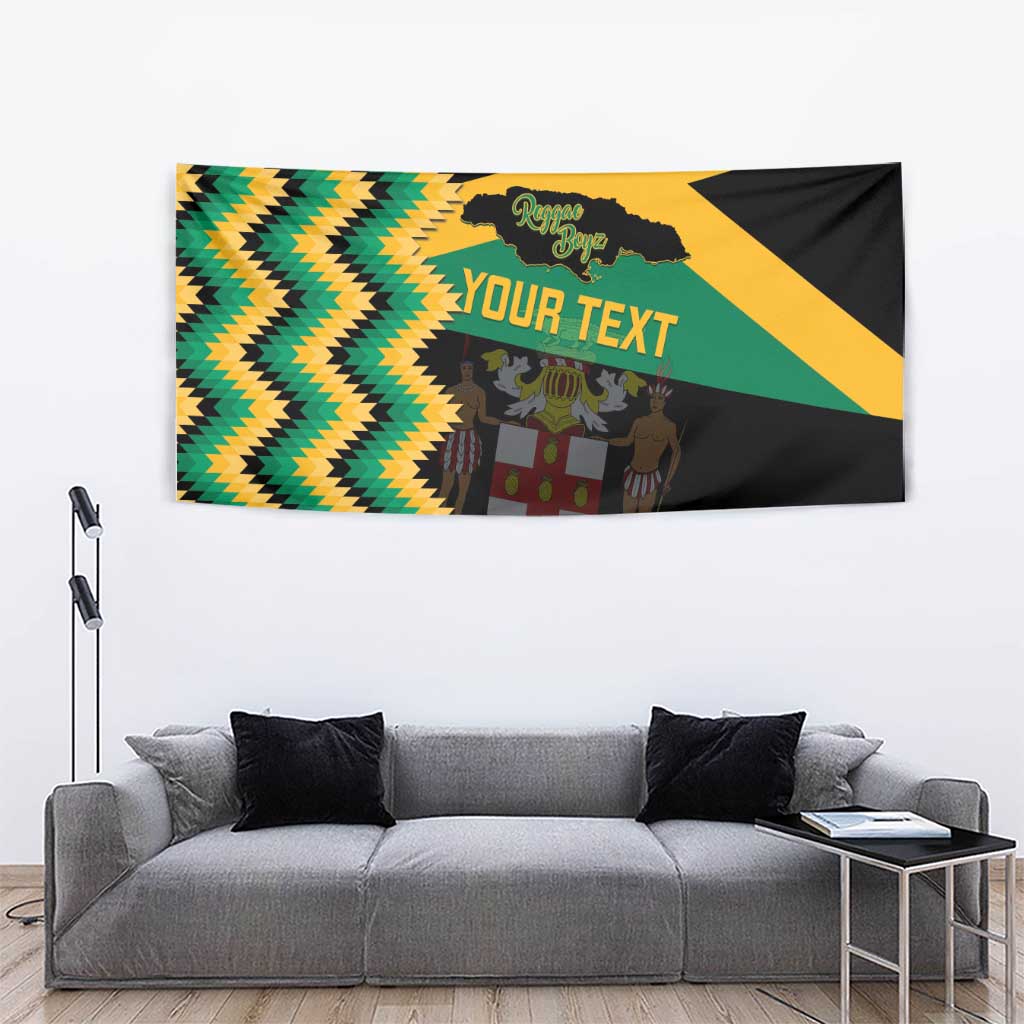 Custom Jamaica Football Tapestry Go Reggae Boyz - Wonder Print Shop