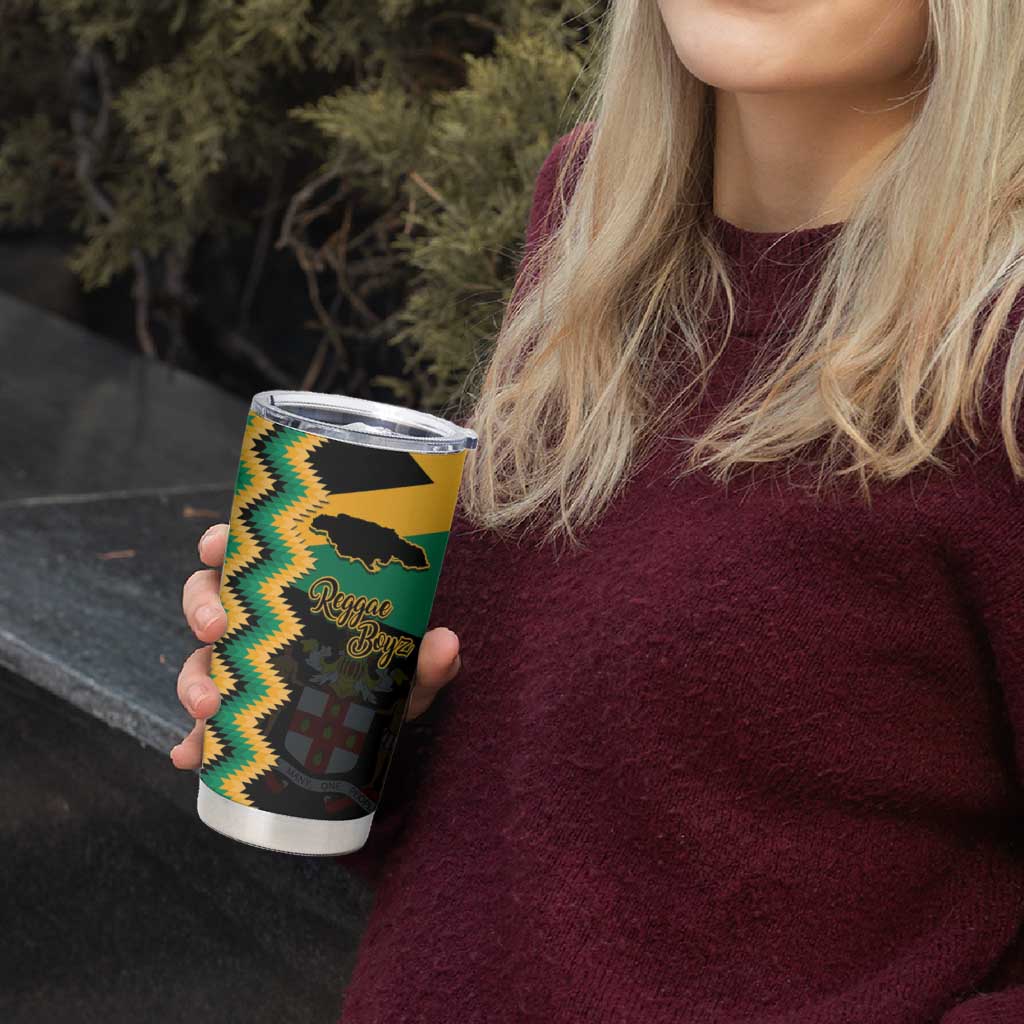 Custom Jamaica Football Tumbler Cup Go Reggae Boyz - Wonder Print Shop