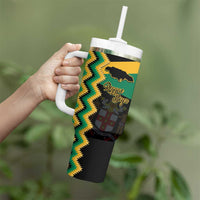 Custom Jamaica Football Tumbler With Handle Go Reggae Boyz - Wonder Print Shop