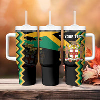 Custom Jamaica Football Tumbler With Handle Go Reggae Boyz - Wonder Print Shop