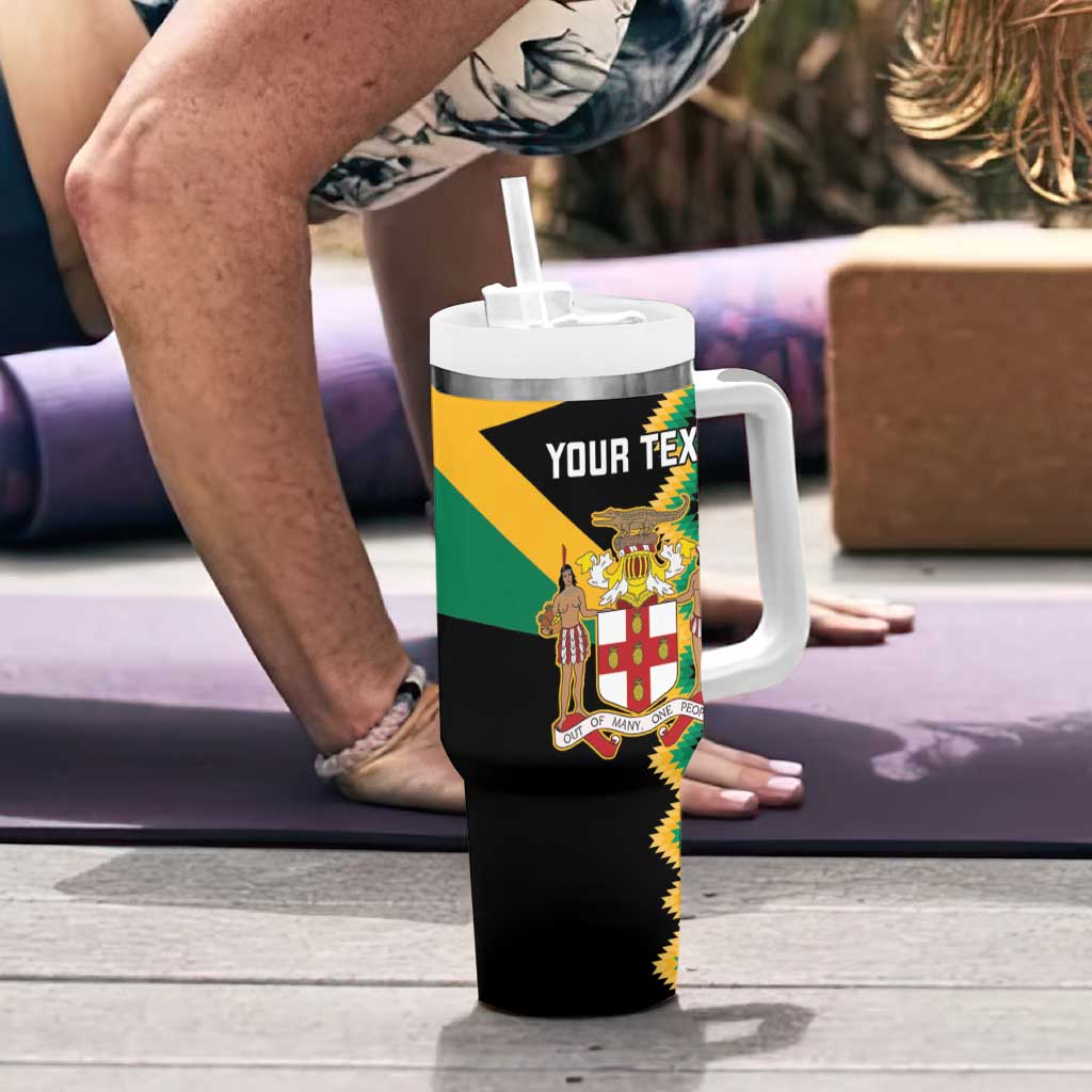 Custom Jamaica Football Tumbler With Handle Go Reggae Boyz - Wonder Print Shop