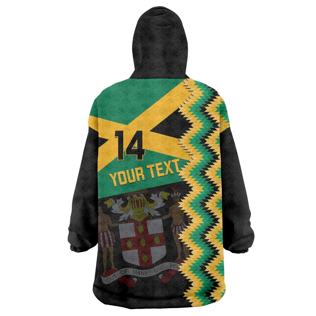 Custom Jamaica Football Wearable Blanket Hoodie Go Reggae Boyz - Wonder Print Shop