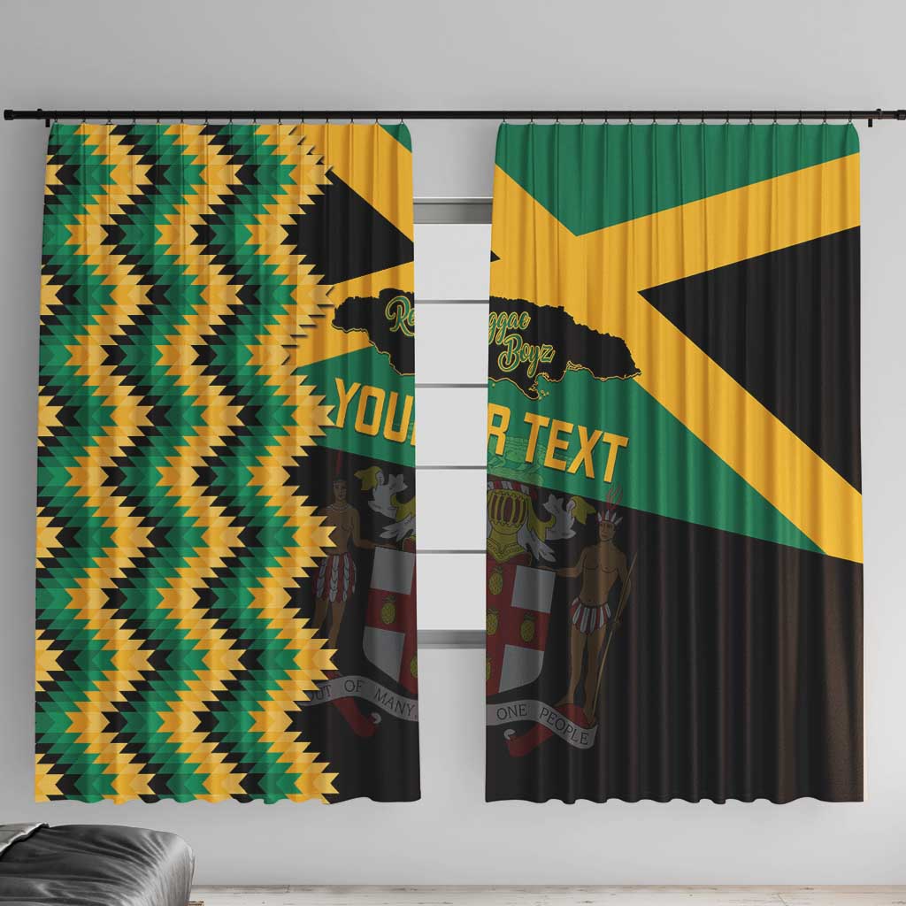 Custom Jamaica Football Window Curtain Go Reggae Boyz - Wonder Print Shop